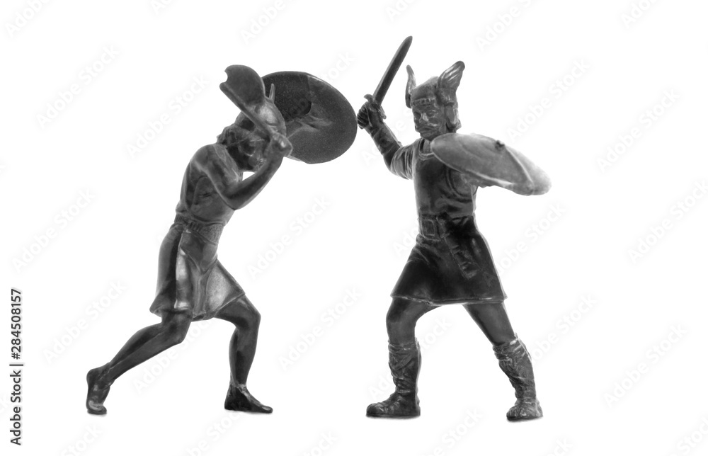 Viking plastic figure on a white background Viking plastic figure on a white background
