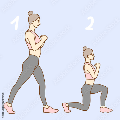 Woman doing fitness and yoga exercises