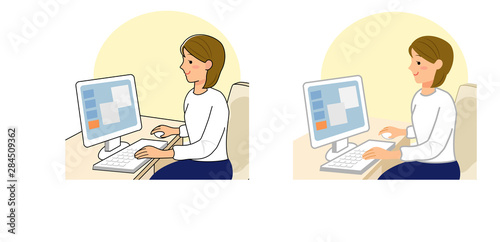 働く女性 パソコン