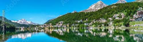 Konstfotografi St.Moritz Spiegelungen im See Panorama