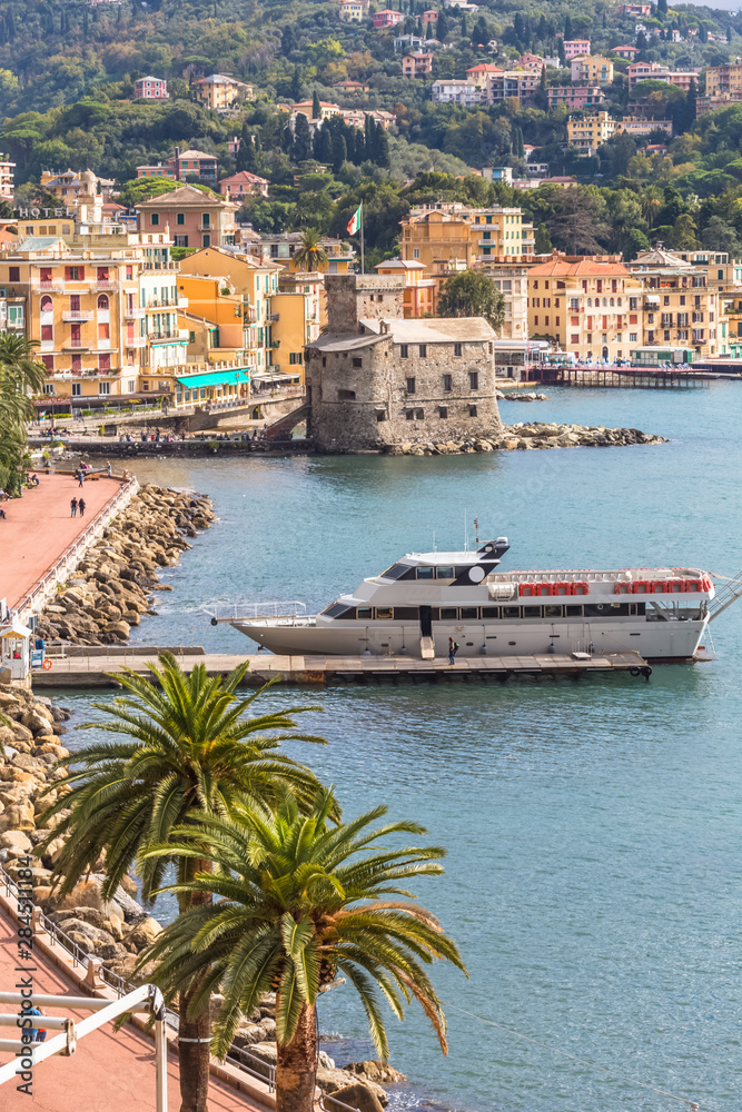 Fototapeta premium view of port of Rapallo, Italy 