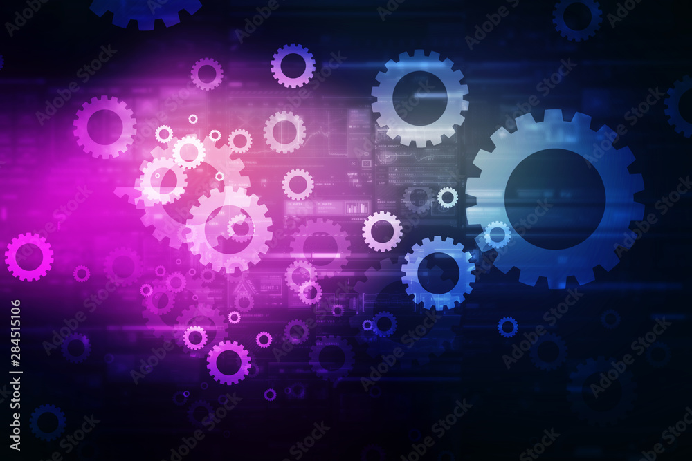 2d illustration gear Network 2d illustration gear Network