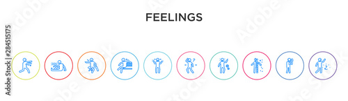 feelings concept 10 outline colorful icons
