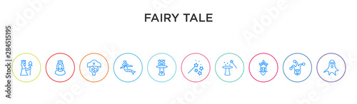 fairy tale concept 10 outline colorful icons © CoolVectorStock