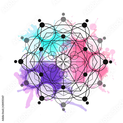 sacred geometry vector illustration . Good for logo, design of yoga mat and clothes.
