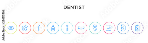 dentist concept 10 outline colorful icons