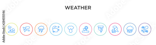weather concept 10 outline colorful icons