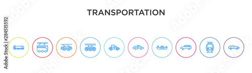 transportation concept 10 outline colorful icons