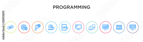 programming concept 10 outline colorful icons