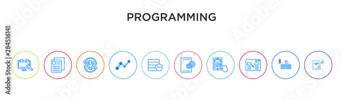 programming concept 10 outline colorful icons