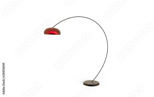 3d Illustration of  modern arched floor lamp