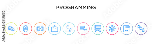 programming concept 10 outline colorful icons