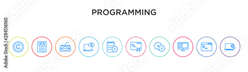 programming concept 10 outline colorful icons