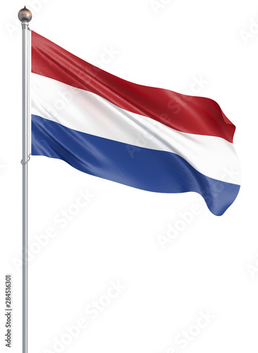Free Download Netherlands flag blowing in the wind. Background texture. 3d rendering, wave. Isolated on white. Illustration. - GFXLoad