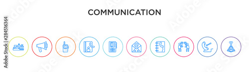communication concept 10 outline colorful icons
