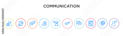 communication concept 10 outline colorful icons