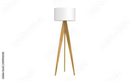 3d Illustration of  modern tripod floor lamp photo