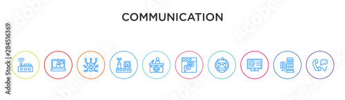 communication concept 10 outline colorful icons