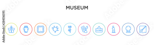 museum concept 10 outline colorful icons © CoolVectorStock