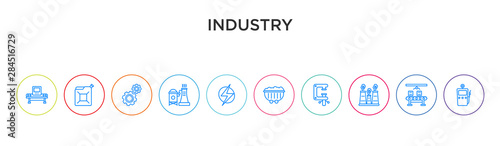 industry concept 10 outline colorful icons