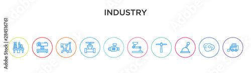 industry concept 10 outline colorful icons