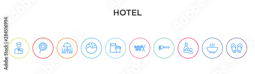 hotel concept 10 outline colorful icons