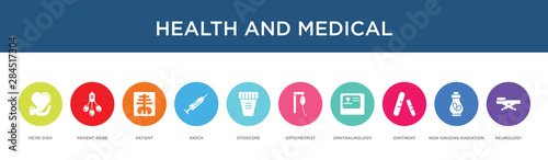 health and medical concept 10 colorful icons