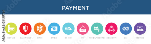 payment concept 10 colorful icons