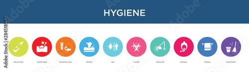 hygiene concept 10 colorful icons