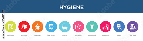 hygiene concept 10 colorful icons