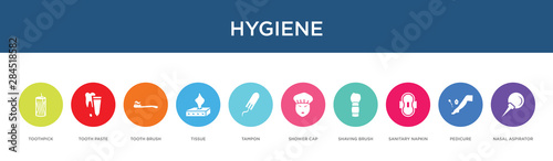 hygiene concept 10 colorful icons