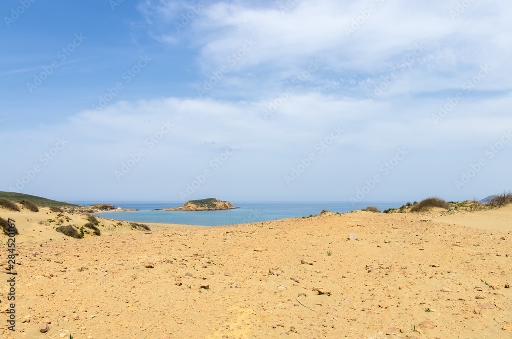 Amazing scenery by the sea in Lemnos island, Greece, with sand dunes