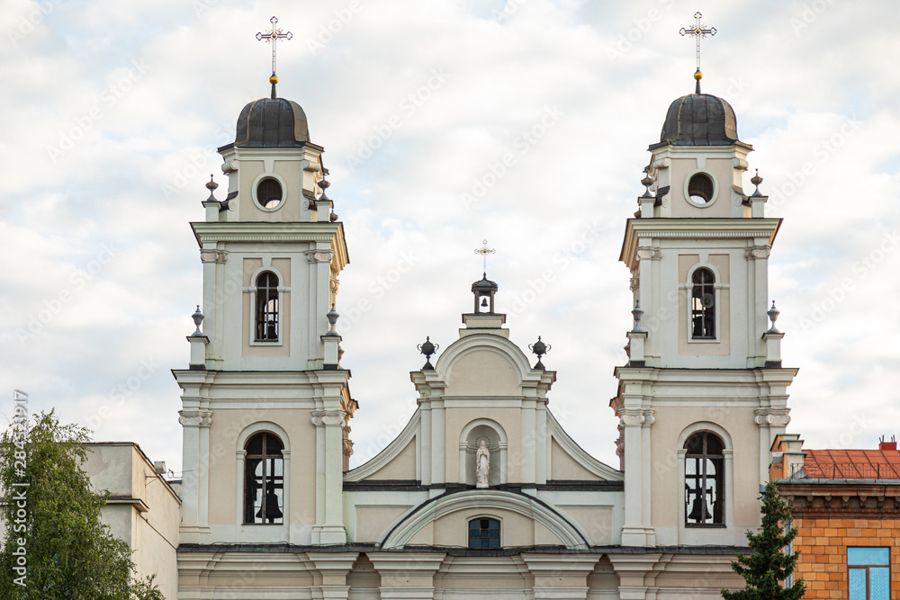 Minsk, Belarus. - July, 2019. White Roman catholic church