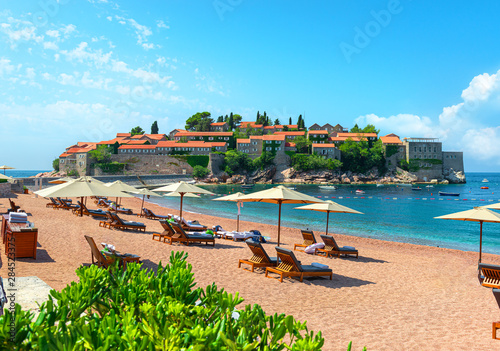 Beach at Sveti Stefan Island photo