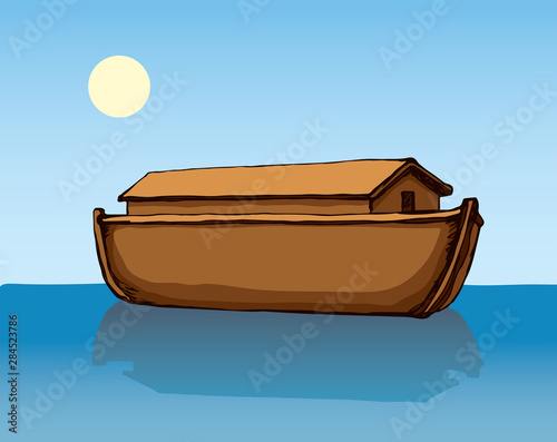 Biblical Noah's Ark. Vector drawing