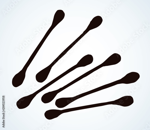 Ear sticks. Vector drawing icon
