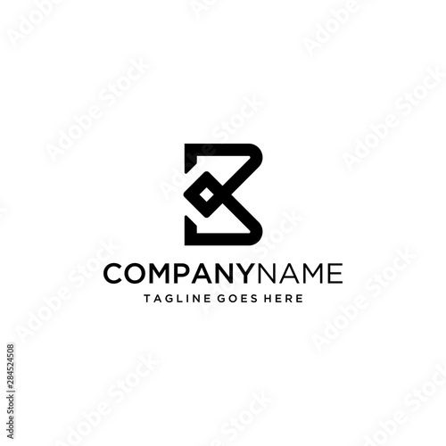 Initial letter B initial construction company logo design