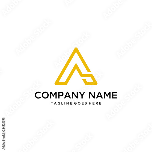 letter A initial modern geometric sign company logo design illustration