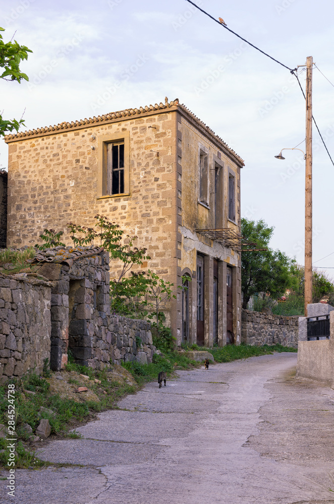 Interesting architecture in Romanou village, Lemnos island, Greece