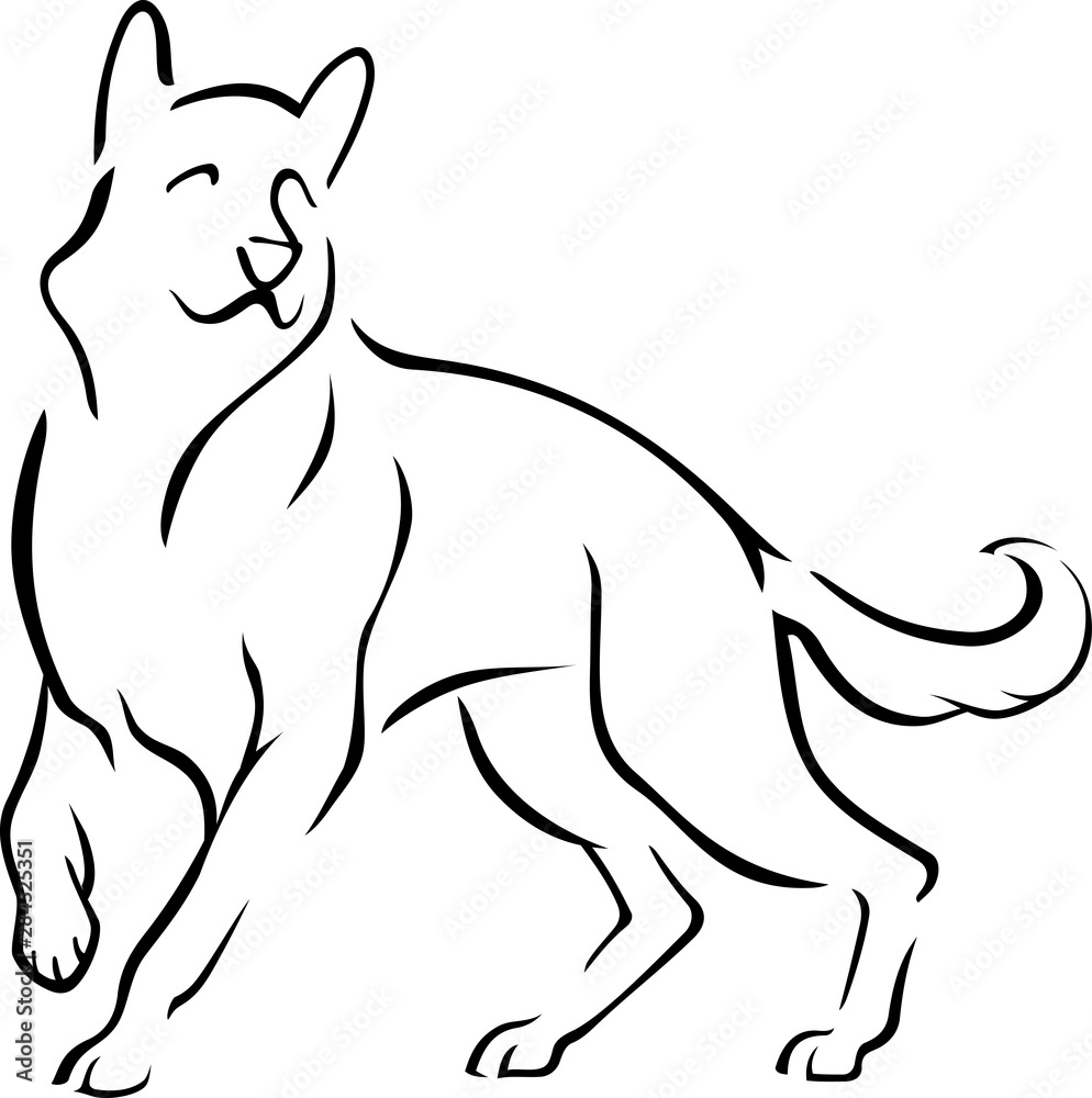 Dog Outline Sketch