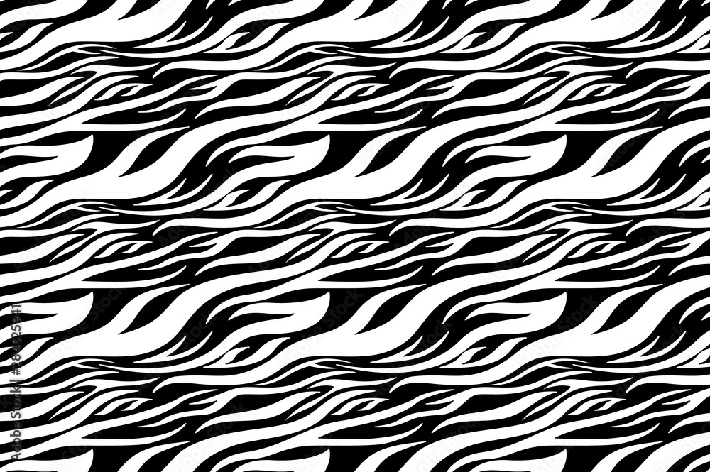 Zebra print. Stripes, animal skin, tiger stripes, abstract pattern, line background. Black and white vector monochrome seamles texture. eps 10 illustration Zebra print. Stripes, animal skin, tiger stripes, abstract pattern, line background. Black and white vector monochrome seamles texture. eps 10 illustration