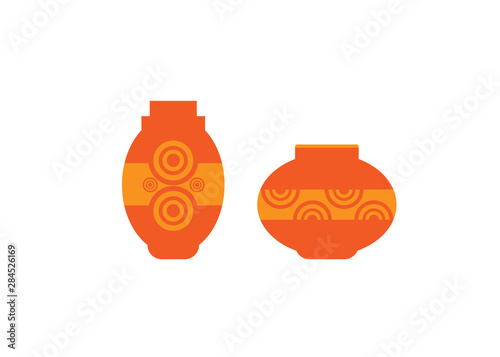 ceramic vase flat design style vector