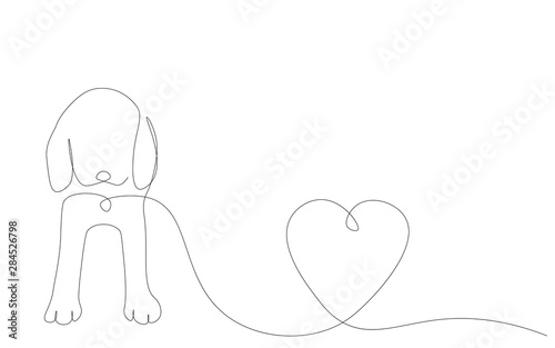 Puppy beagle dog love vector illustration