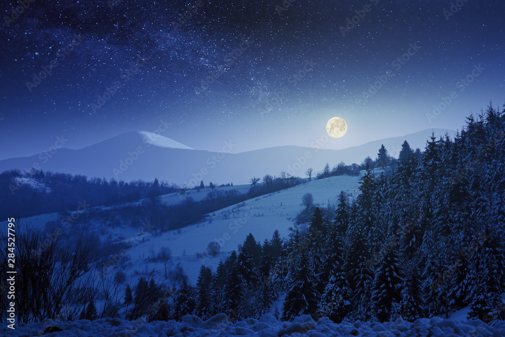 Snowy Winter Night Mountains , wallpaper 4k pc 1920x1080