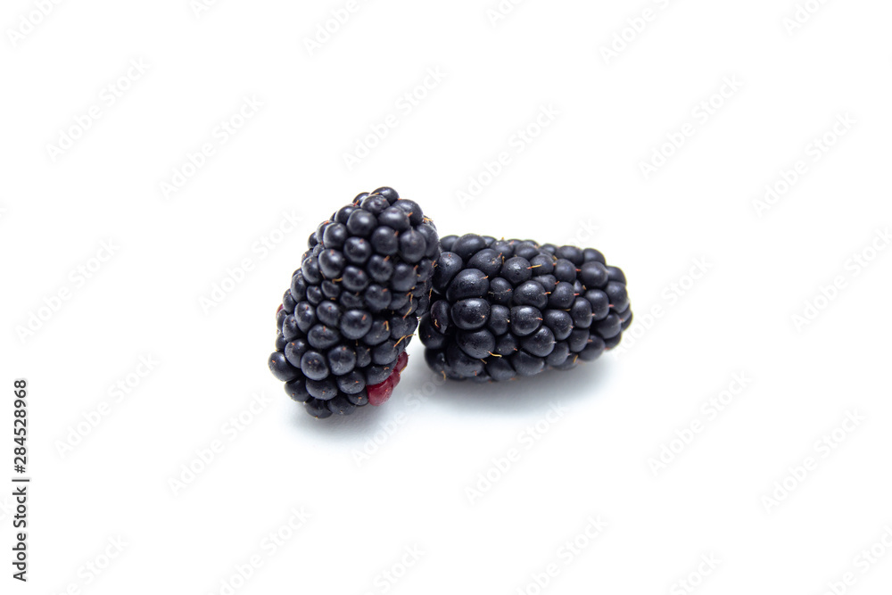 Boysenberry isolated on a white background. Boysenberry isolated on a white background.