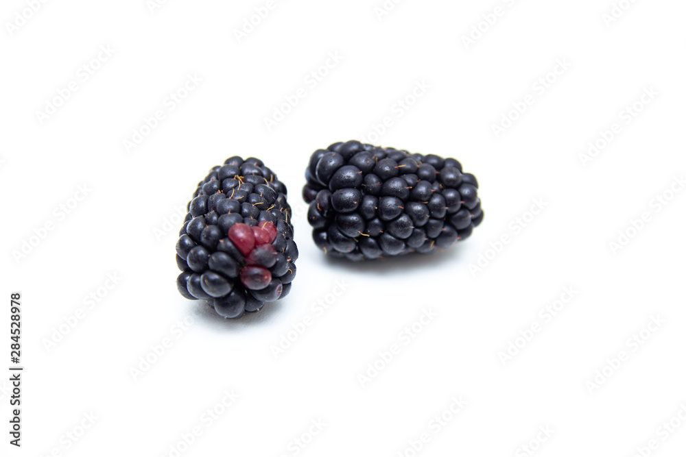 Boysenberry isolated on a white background. Boysenberry isolated on a white background.