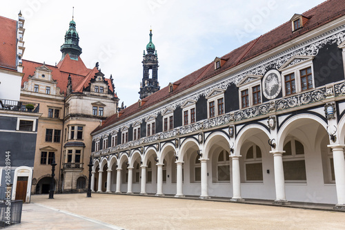 Courtyard of the Procesion Del Principe building in Dresden, Germany