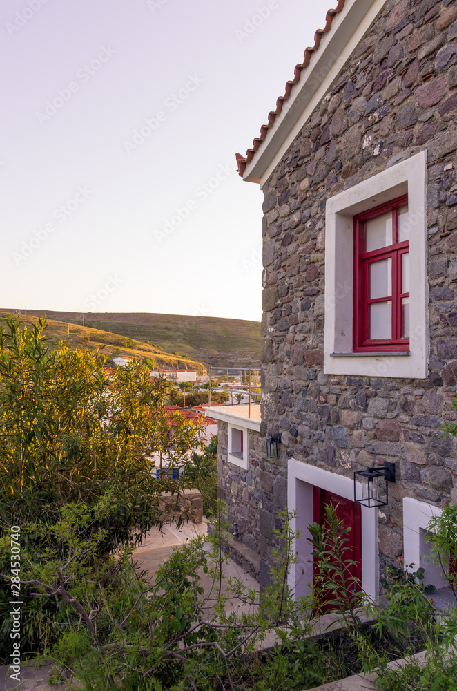 Architecture in the village of Agios Efstratios island, Greece
