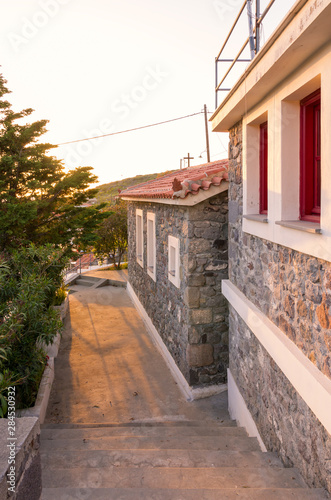 Architecture in the village of Agios Efstratios island, Greece