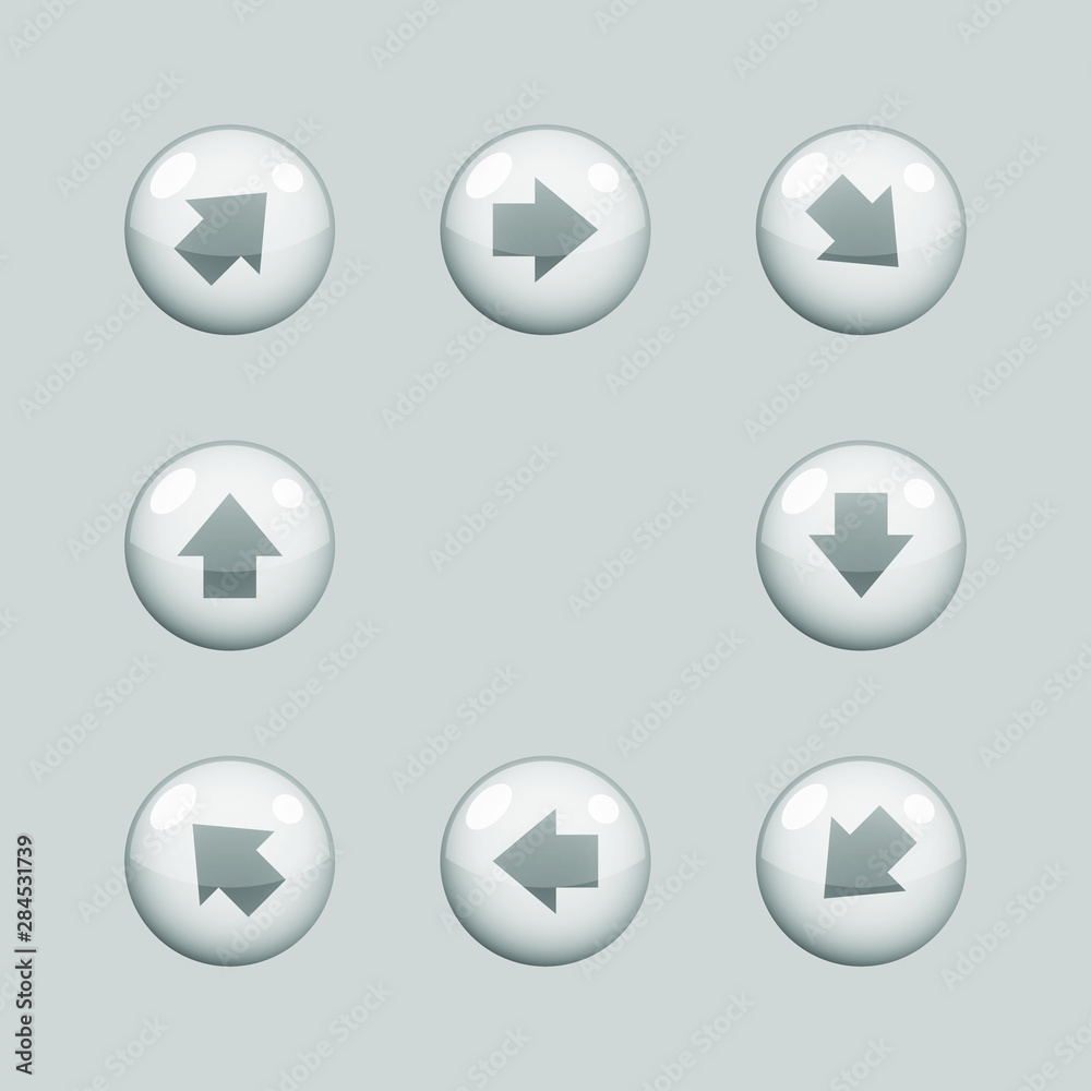 Arrows glass icons vector design Arrows glass icons vector design